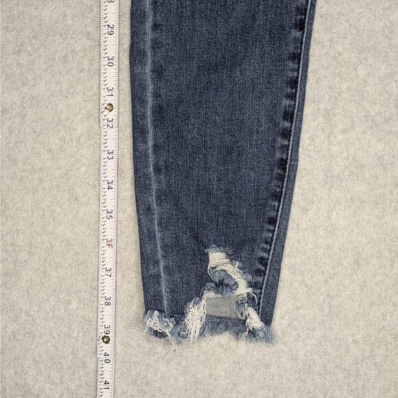 Judy Blue Womens Skinny Jeans Sz 3/26 High Rise Distressed Denim Blue - Picture 7 of 14